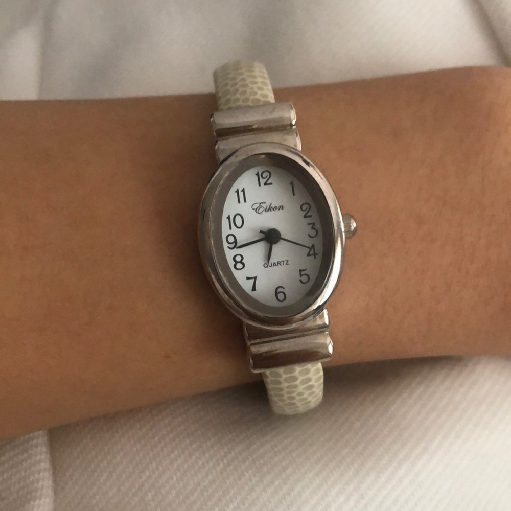 Eikon Small Oval Beige Bangle Cuff Watch